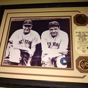 Limited edition Babe Ruth Lou Gehrig plaque.
